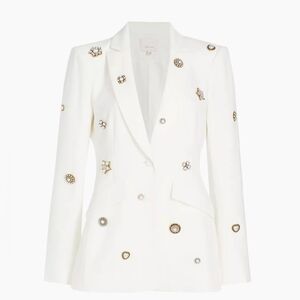 White Cinq à Sept Cheyenne Embellished Blazer in size 6